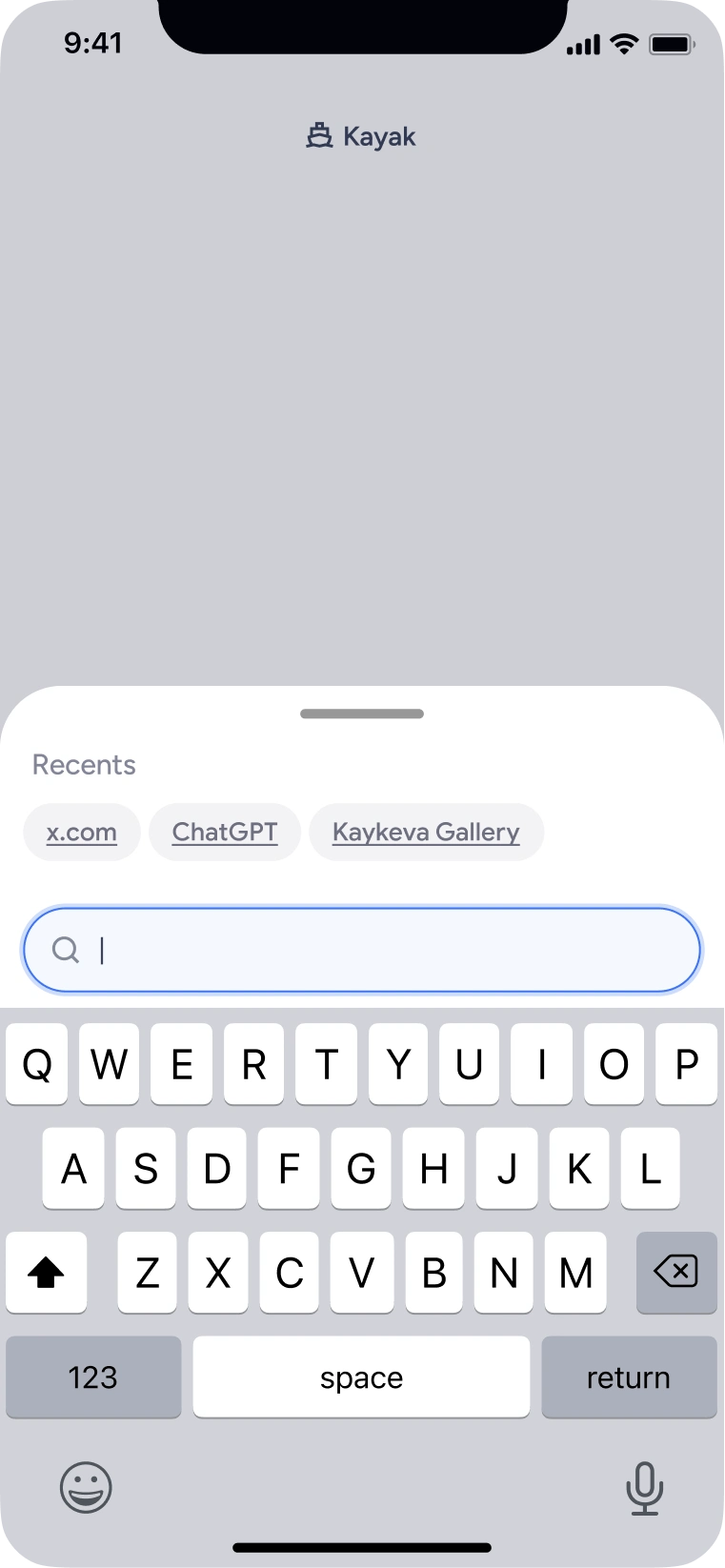 Kayak interface screen 2
